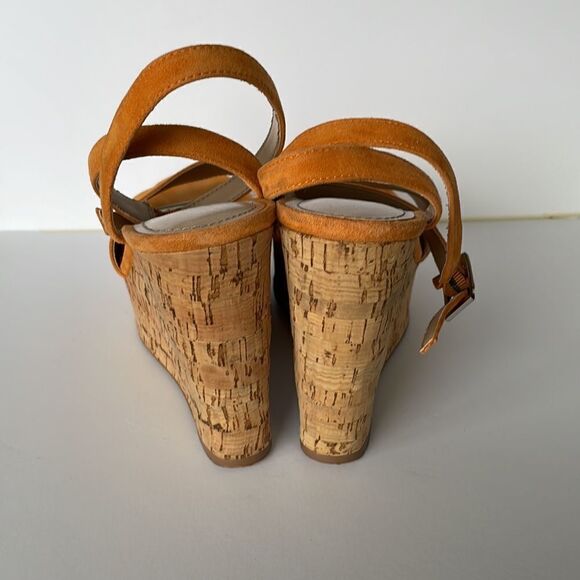 Charles David Orange Espadrilles ~Sz 7 ~Suede Fabric~see photo for imperfection - Picture 4 of 10